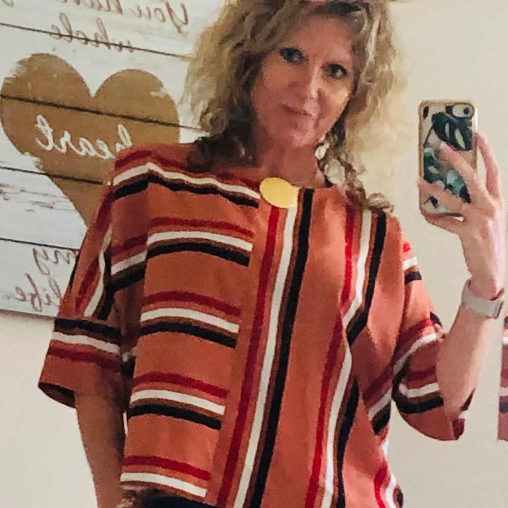 Fun striped shift top